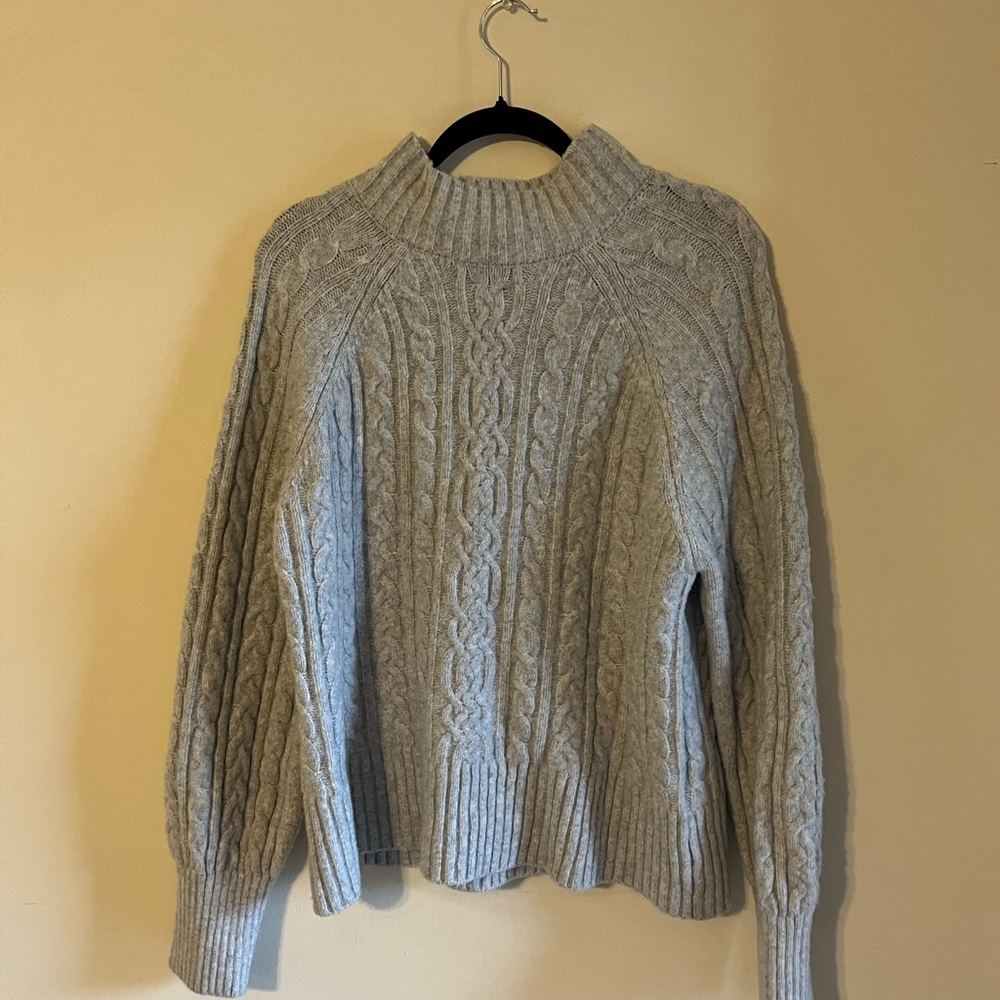 Rachel Zoe Gray Cable Knit Turtleneck Sweater